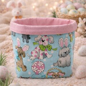 Easter Bunny and Puppy Fabric Basket